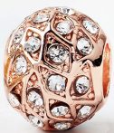 Strasszos rose gold rondel 10x12mm