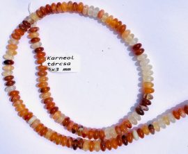 Karneol tárcsa 5x3mm/vegyes/ fűzér